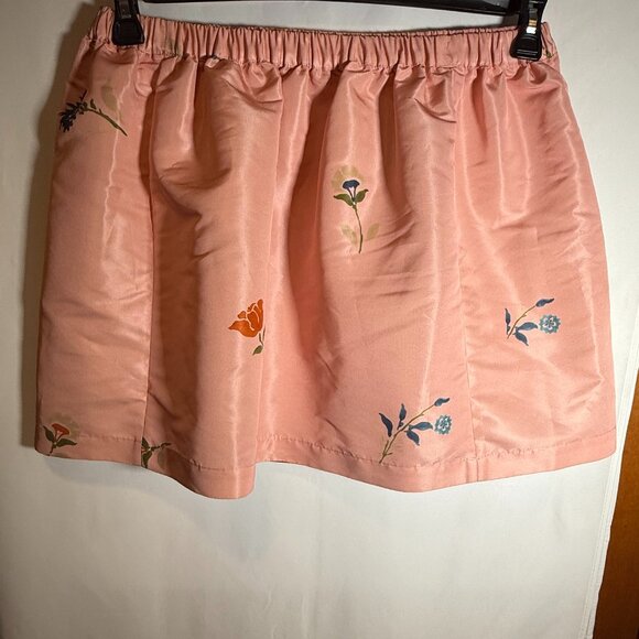 Red Valentino Women Pink Taffeta Floral Print Stretch Skirt US Size 2 - Picture 2 of 4